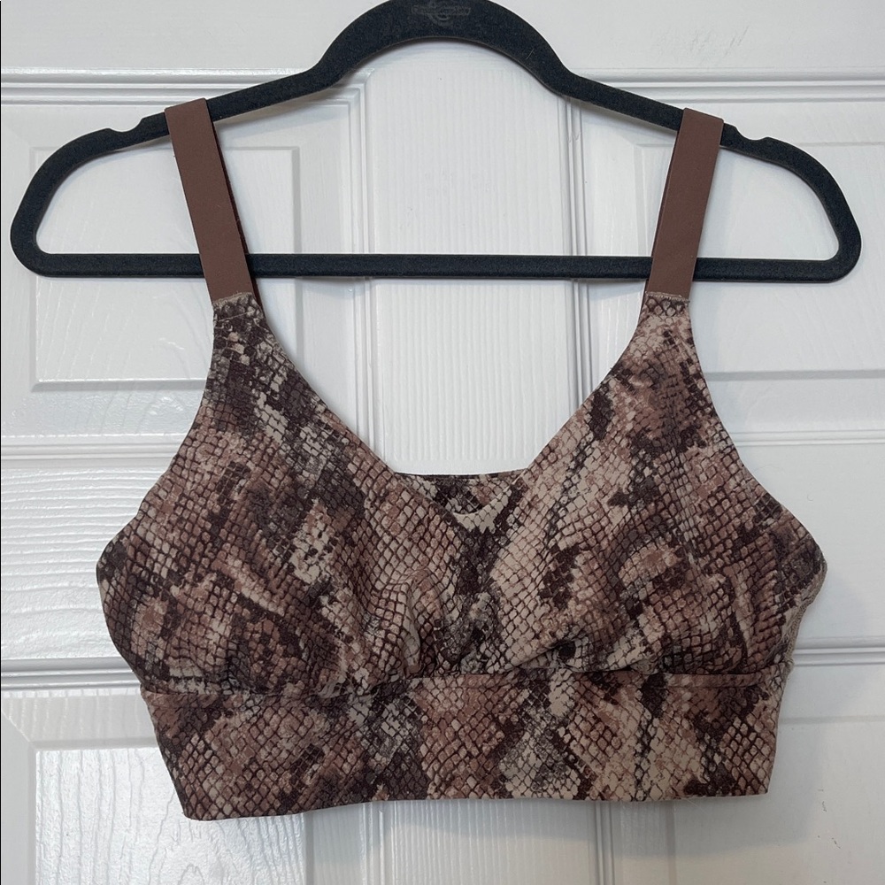 Offline Snake Print Brown Sports Bra
